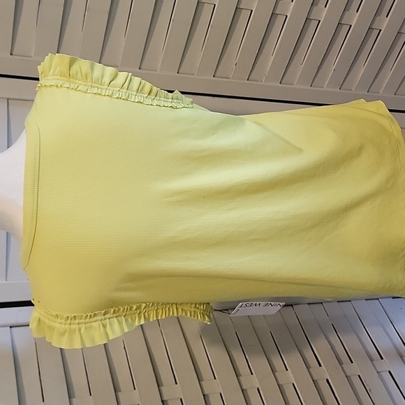 NWT Nine West Lime Green Ruffle‎ Sleeve Tank Top Size Large - Picture 5 of 5